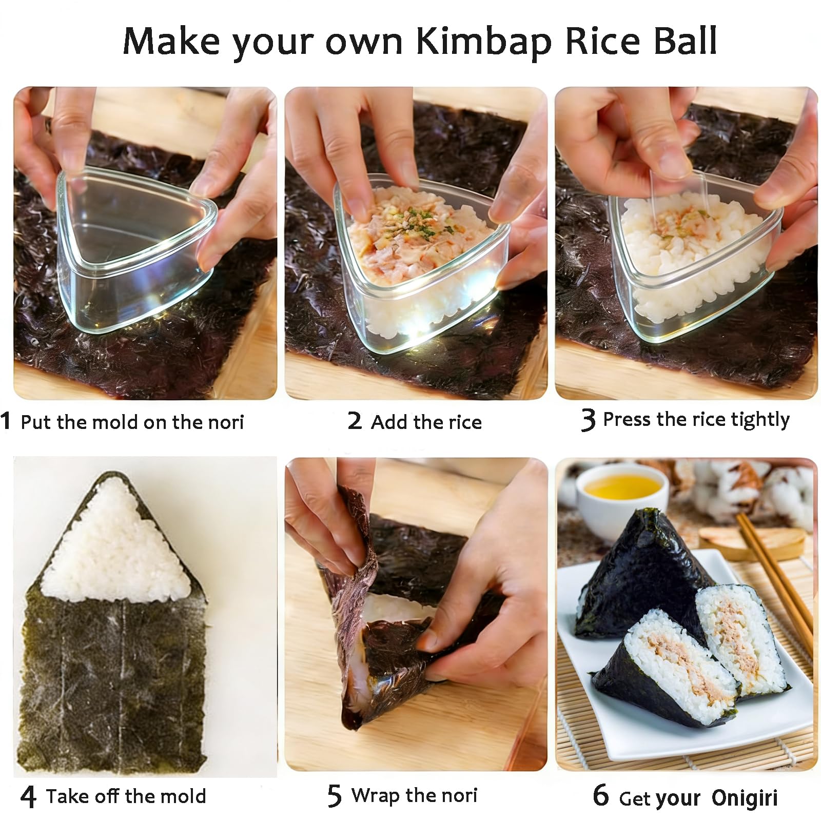 Amazon.com: 2PCS Clear Large Onigiri &Triangle Rice Ball Mold for