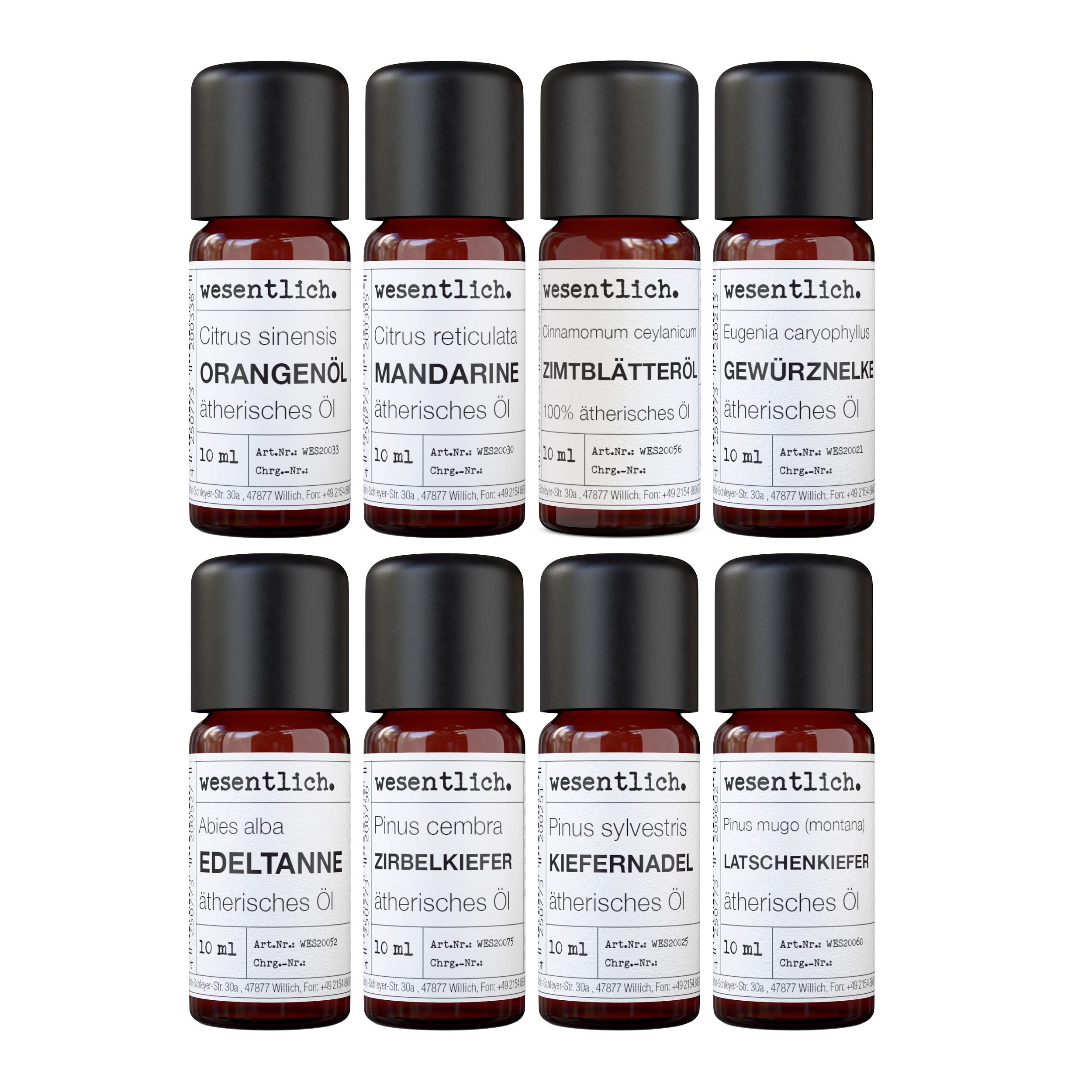 Weihnachtlich - 8er Set ätherische Öle von wesentlich. (8x10ml)