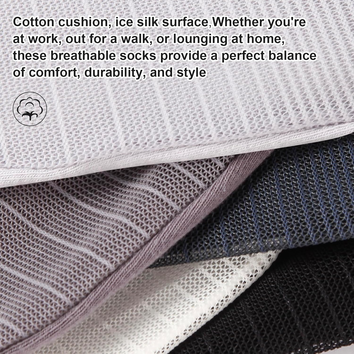 Ice Silk Invisible Breathable Anti-slip Socks, No Show Socks Womens and Men for Flats, Ultra Low Cut Non Slip Flat Boat Liner (US, Alpha, One Size, Regular, Regular, 5 Pairs-A) - Image 6