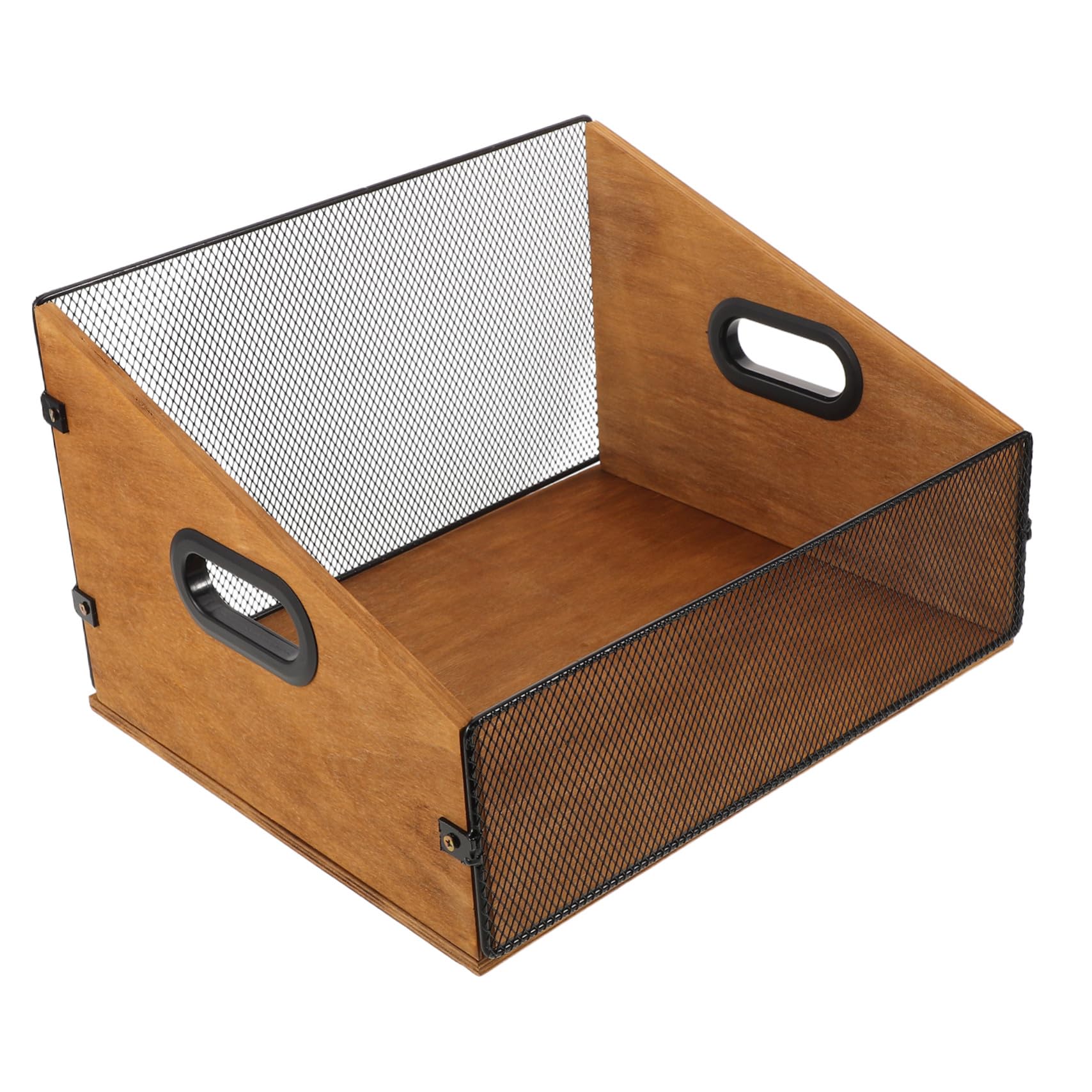 Caisse vinyle en bois style campagne pour organiser votre salon