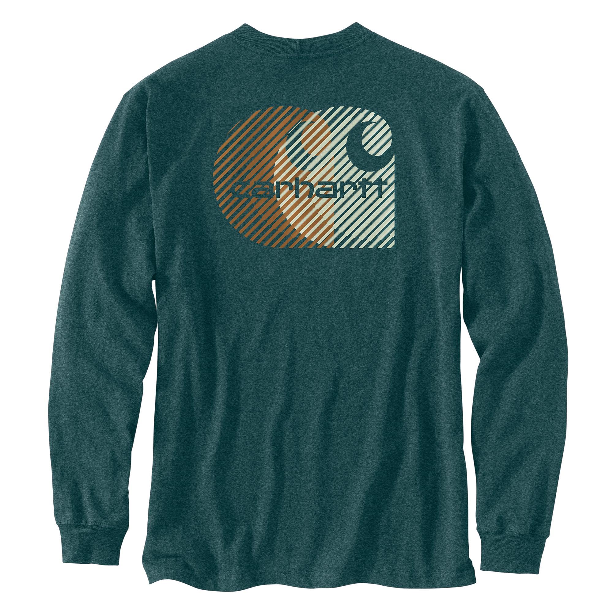 Carhartt mens Relaxed Fit Heavyweight Long-sleeve Pocket C Graphic T-shirt