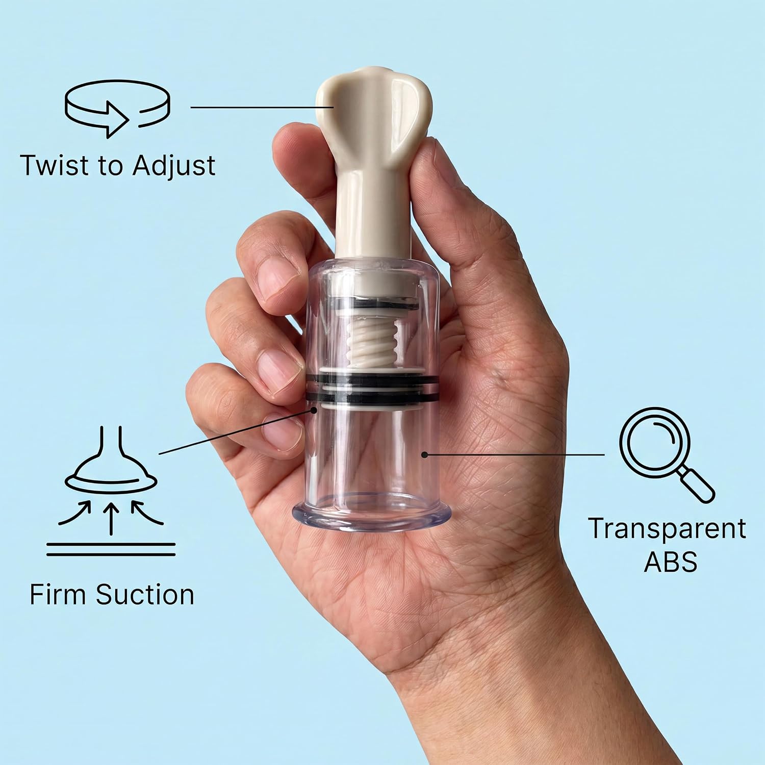 2 Size Nipple Corrector Suckers for Flat Inverted Nipples | Nipple Everter Vacuum Pump Suction Cups Correction for Breastfeeding Women Mother (1 Pair 0.78" + 1 Pair 0.98")