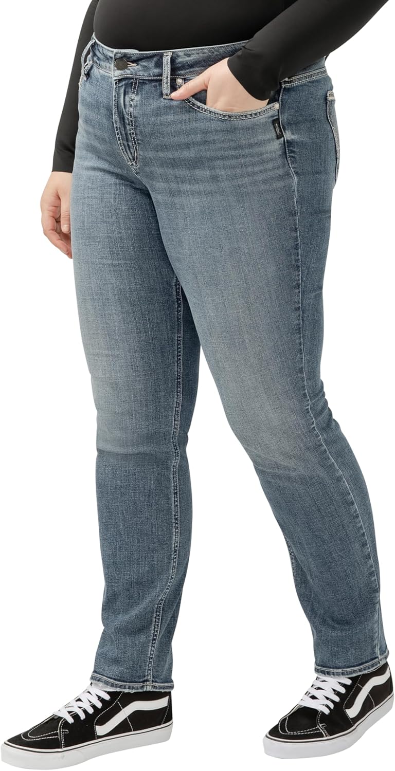 Silver Jeans Co. Women’s Plus Size Suki Mid Rise Slim Bootcut Jeans