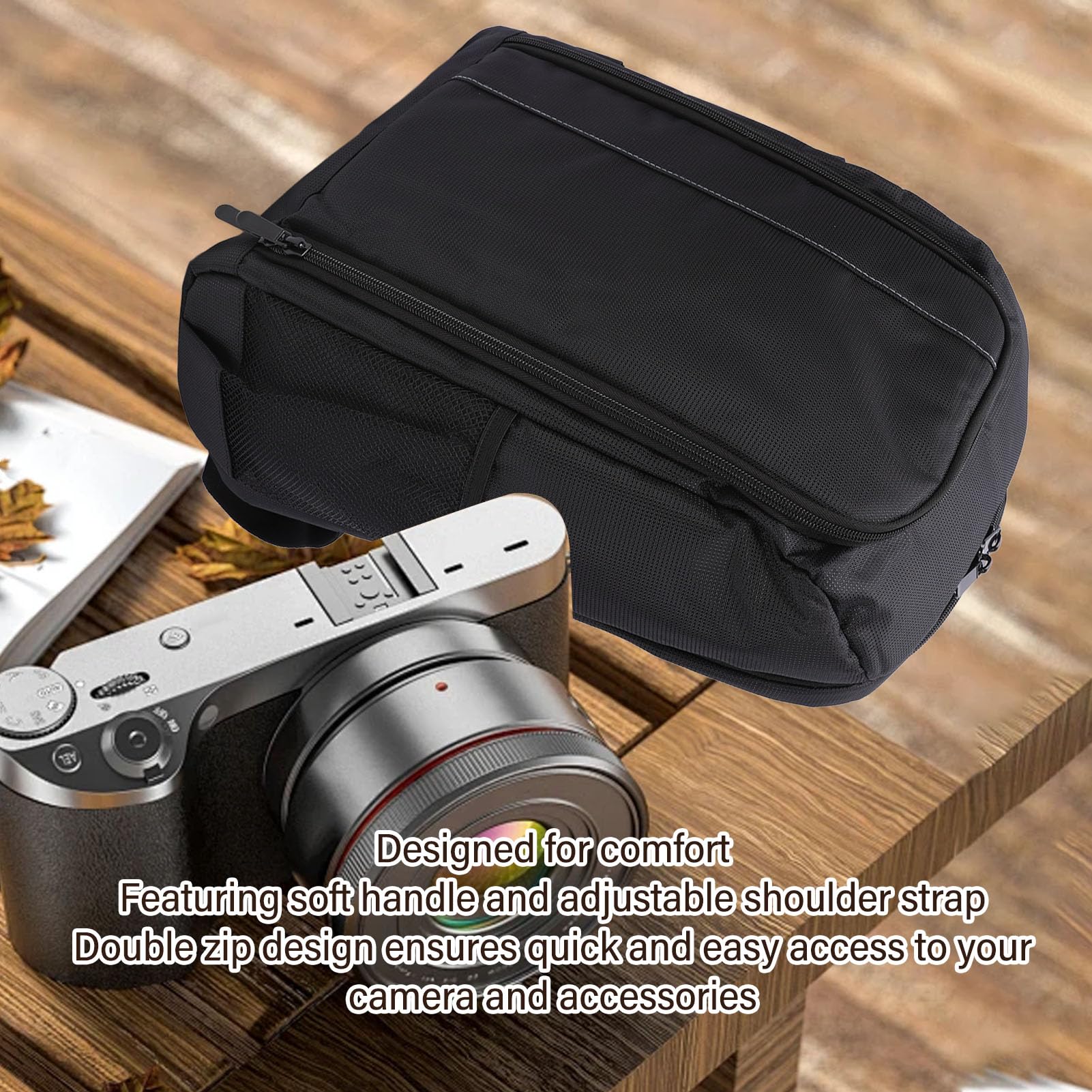 Lekki plecak na aparat, lustrzanka cyfrowa DSLR, lustrzanka, torba na laptopa 15,6 cala, do podróży, z osłoną przeciwdeszczową, wyjmowaną przegrodą