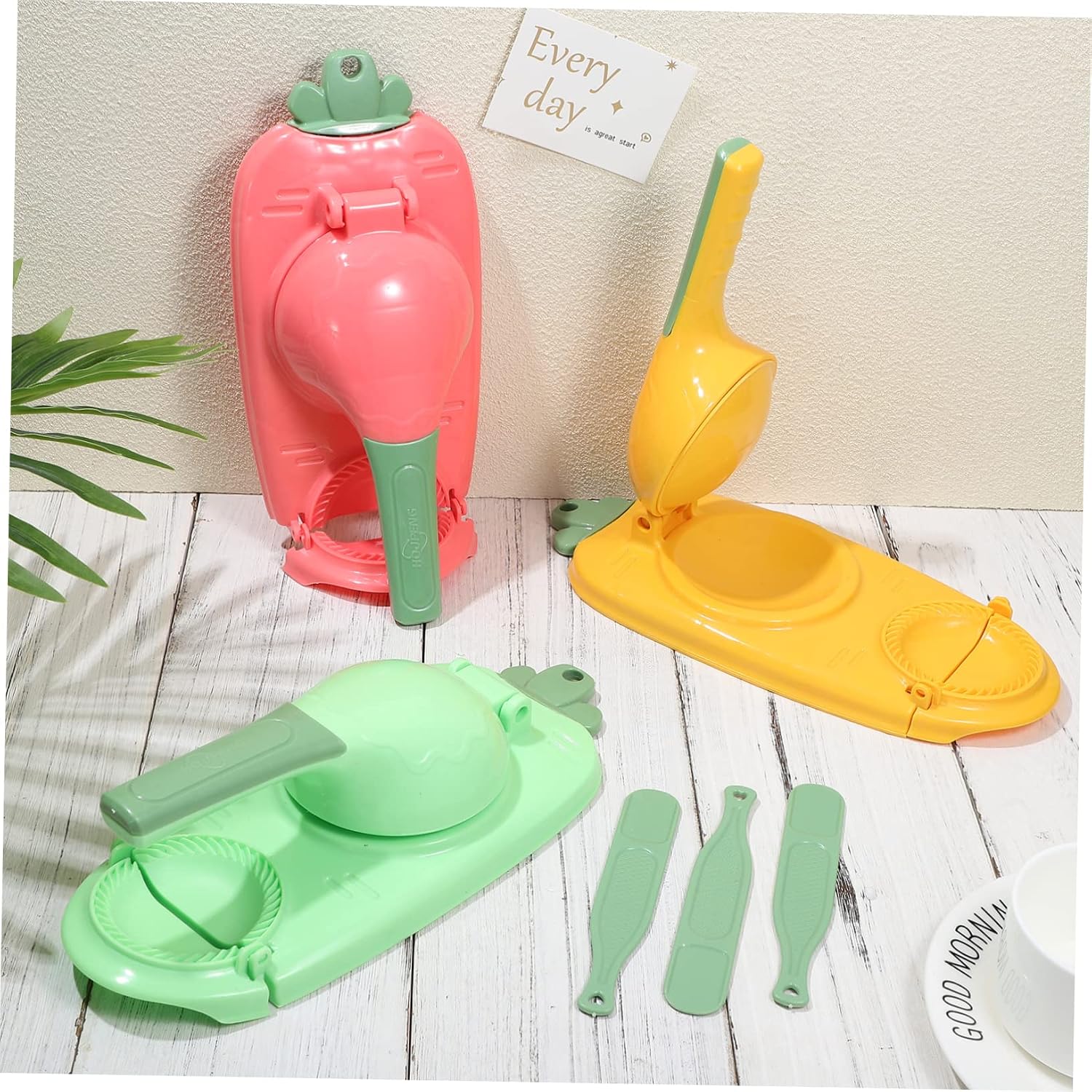 3 Pcs Manual Dumpling Maker Press, 2 in 1 PP Plastic