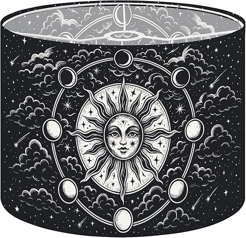 Miniatura 10 de Lampshades Lamp Shades 11"x11"x9" Retrowave synthwave vapor party Light grid landscape Yesterday s Light Shade for Table Lamps Floor Lamps Drum Lamp