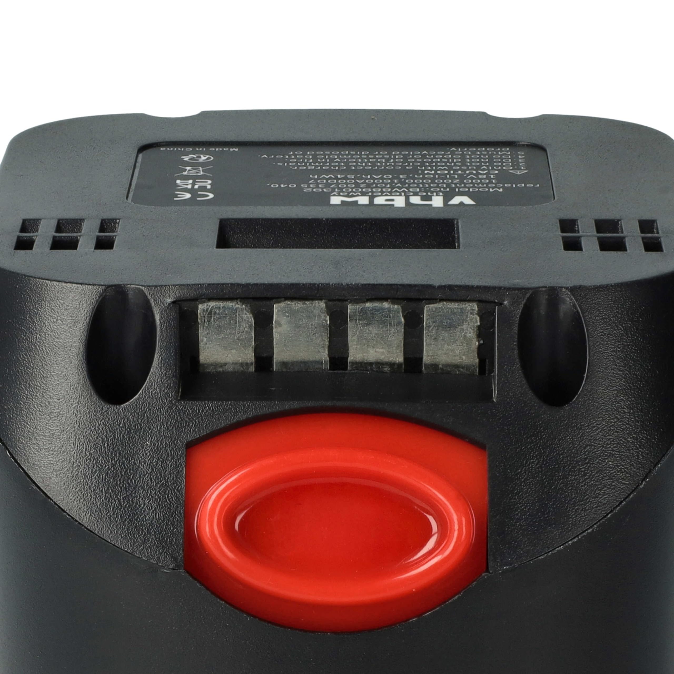 vhbw Batería Compatible con Bosch Art 23-18 LI, AHS 55-20 LI, ALB 18 LI, Art 26-18 Li Herramienta, Herramientas de jardín (3000 mAh, Li-Ion, 18 V)