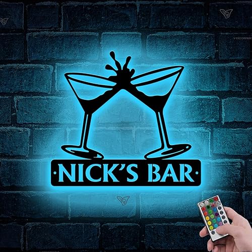 Miniatura 19 de Letrero de metal personalizado para bar de vinos | Letreros de metal personalizados para decoración del hogar | Letrero personalizado para