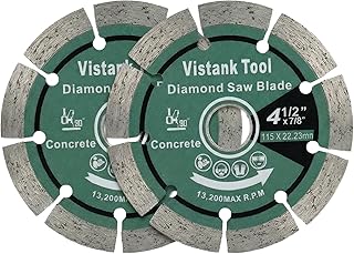 Diamond Blade for Angle Grinder 2-Pack 4.5 Inch, Cutting Discs 4 1/2 Inch, Segmented Concrete Cutting Blade for Masonry Stone Brick Granite, 7/8 Arbor Dry Wet Cut