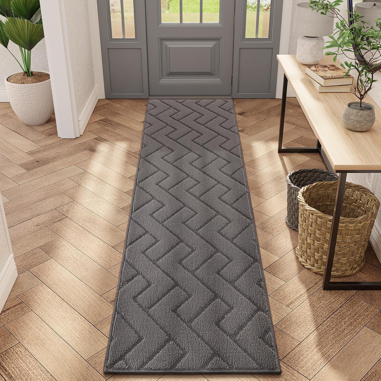 hicorfe Indoor Doormat,Front Back Door Mat Rubber Backing