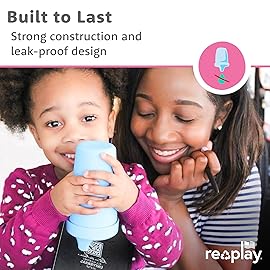 Re-Play Spill-Proof Sippy Cups for Toddlers - Kids Reusable 10 Oz Set of 4, Dishwasher & Microwave Safe, Made in USA, Modern Green