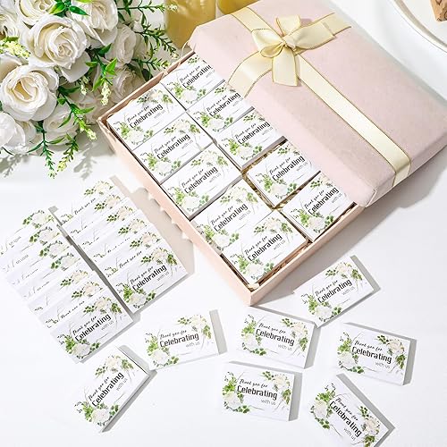 Miniatura 2 de Threlaco 50 cajas de boda con diseño floral geométrico vegetal, cajas de almacenamiento vacías para decoración de fiesta, regalo, familia, amigos,