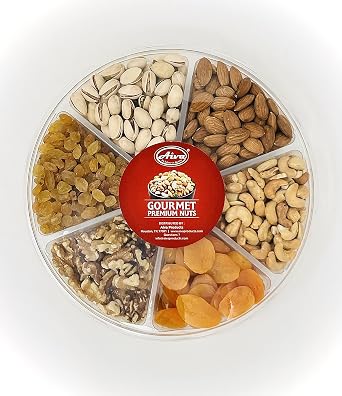 Aiva Holiday Nuts Gift Basket | Nut Mix Box | Gourmet Food Gifts Prime Delivery - Christmas, Thankgiving, Mothers & Fathers Day Fruit Nut Gift Box, Assortment Tray 1.8 Pound
