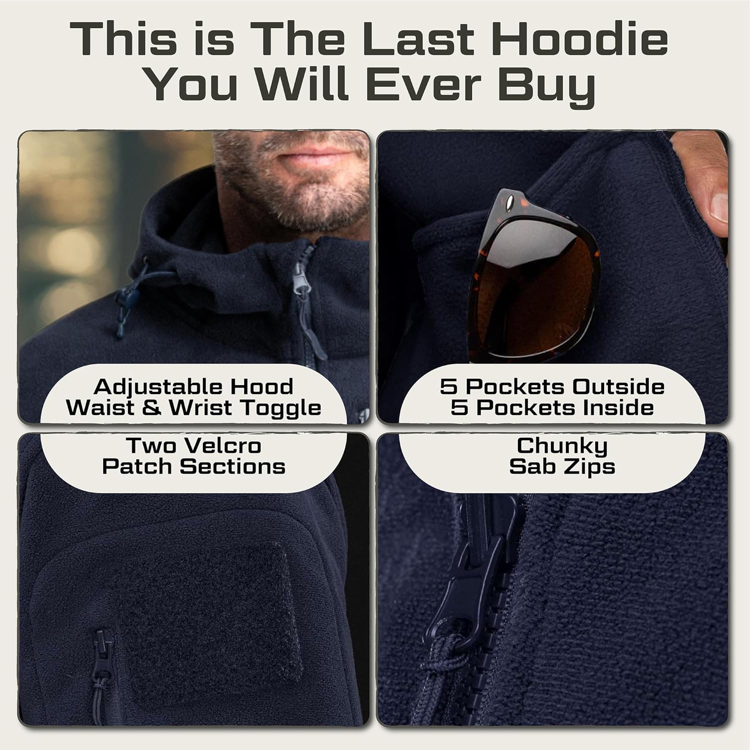 Baerskin Tactical Hoodie Jacket for Men 4.0 - Military Style Fleece Sweater for Cold, Rain, Wind or Snow - Image 7