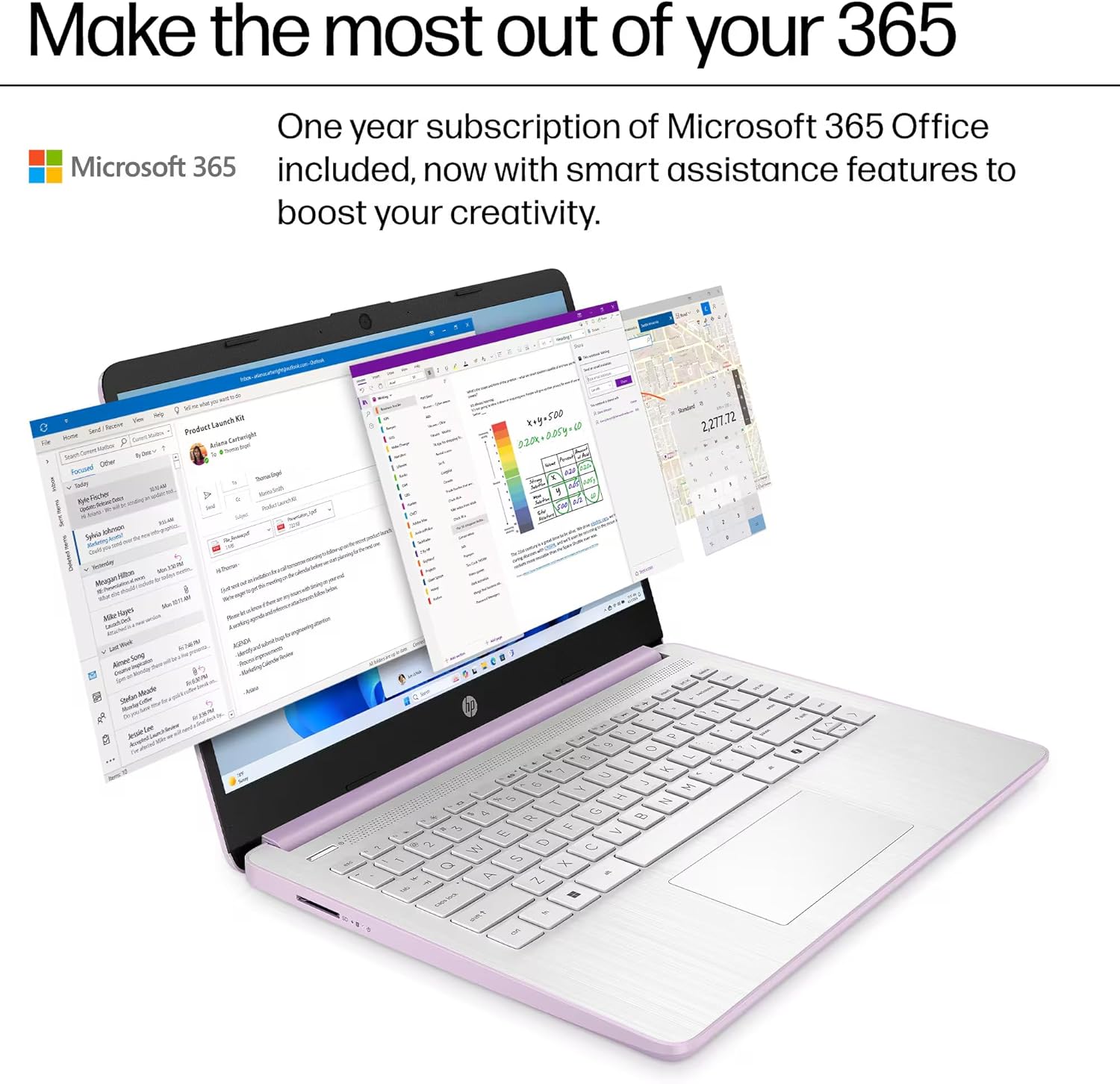HP 14 Laptop Computer 2025 Ultra Light, AI Copilot Student Business, Quad-Core Intel, 16GB RAM, 628GB Storage (128GB UFS+ 500GB Ext), 1 Yr Office 365, 12 Hr Battery MarxsolAccessory Win 11S, Lavender