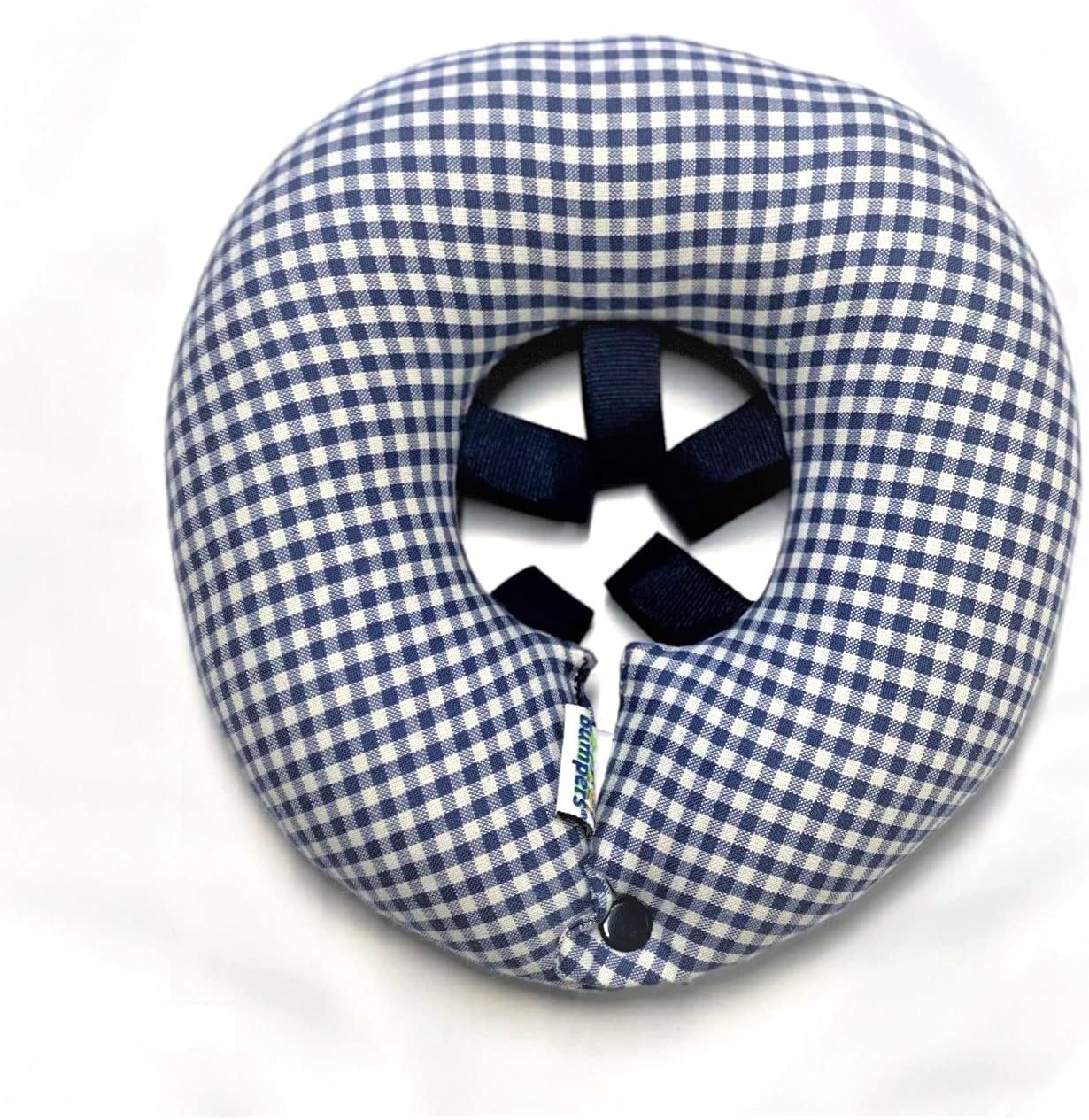 Puppy Bumpers Navy & White Check Prints - Made in USA Puppy Bumpers 100% Cotton Stuffed Safety Fence Collar to Keep Your pet Safely on The Right Side of The Fence. (10-13")
