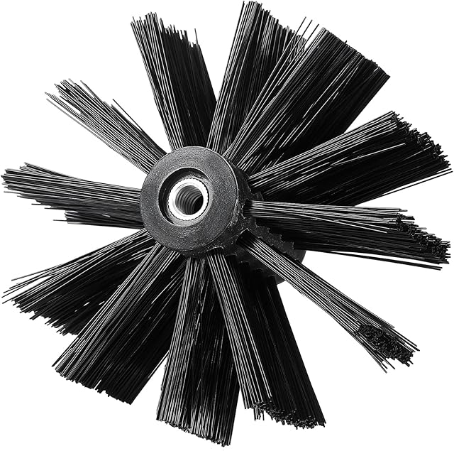 Chimney Brush Chimney Cleaning Brush Chimney Sweep Brush Nylon Brush Head Flexible Fireplace Cleaning Tools for Sweeping Drain Duct Vent Cleaning Fireplace Flue Fume Hood, 3.94 Inches/ 10 cm, Black