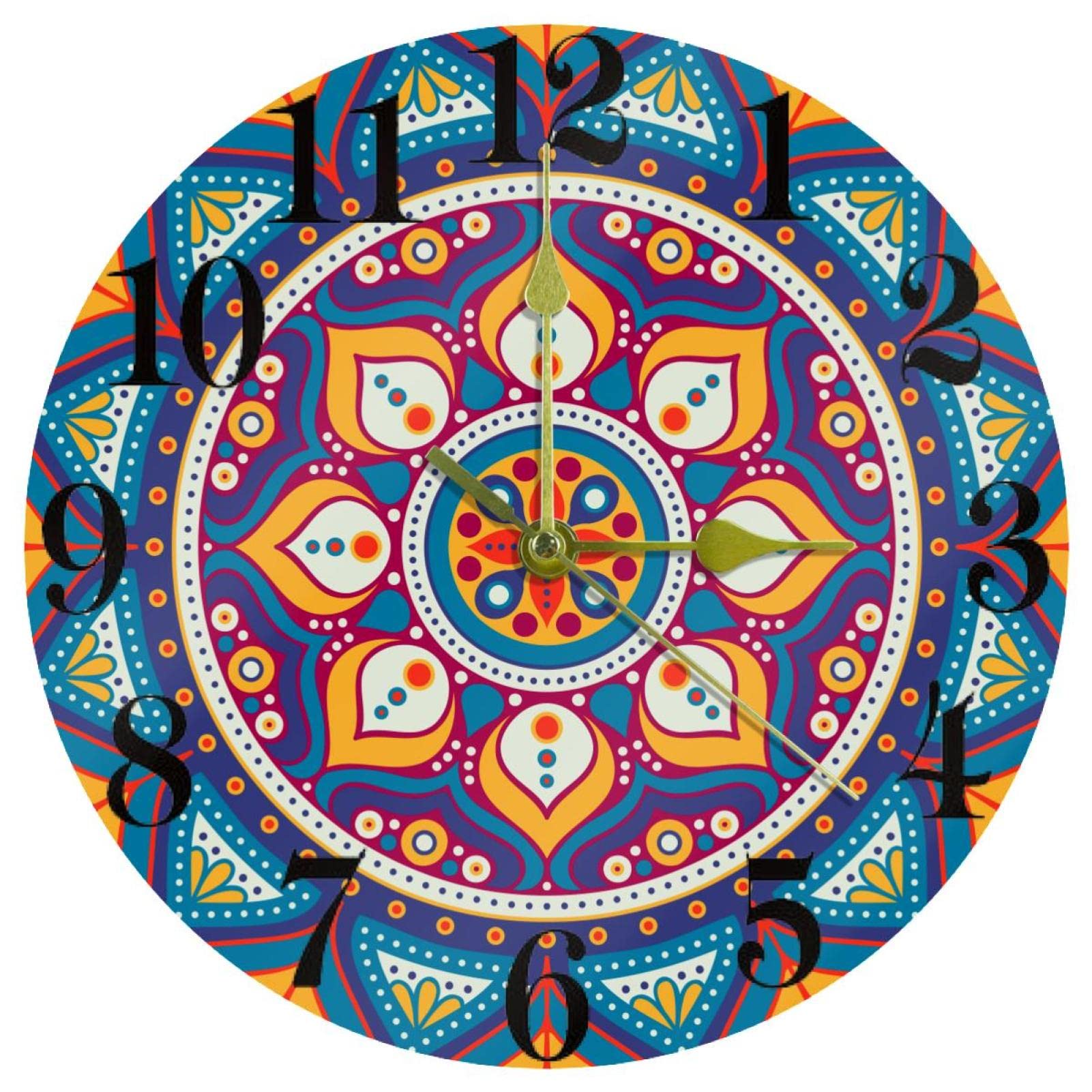 Horloge murale vintage style indien mandala résout le problème du bruit dans votre bureau