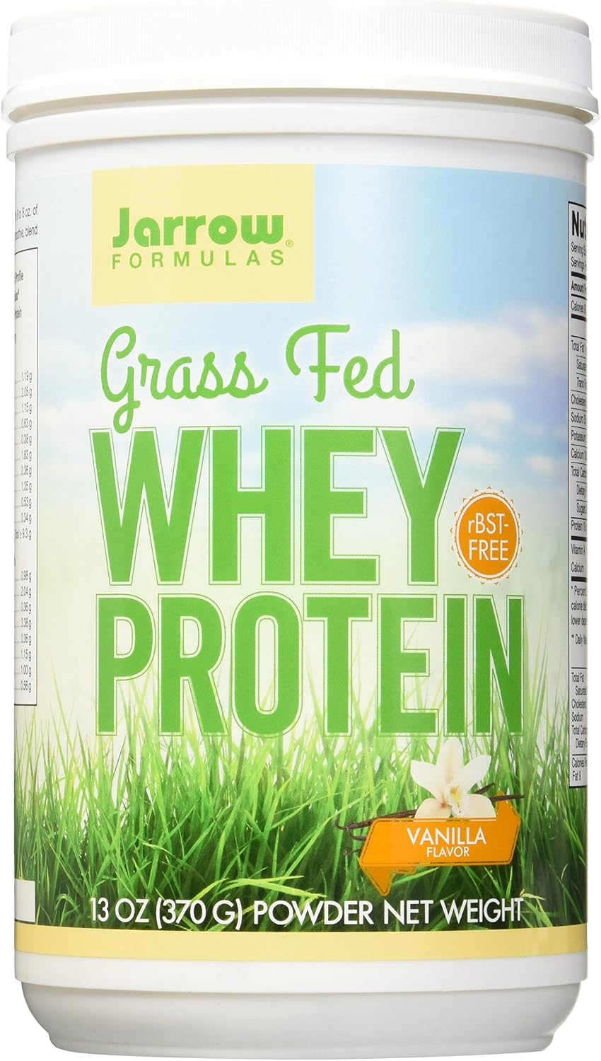 Jarrow Formulas Whey Protein Grass Fed, Sports Nutrition, Vanilla, 370 g, 13.8 Ounce (VAN1G)