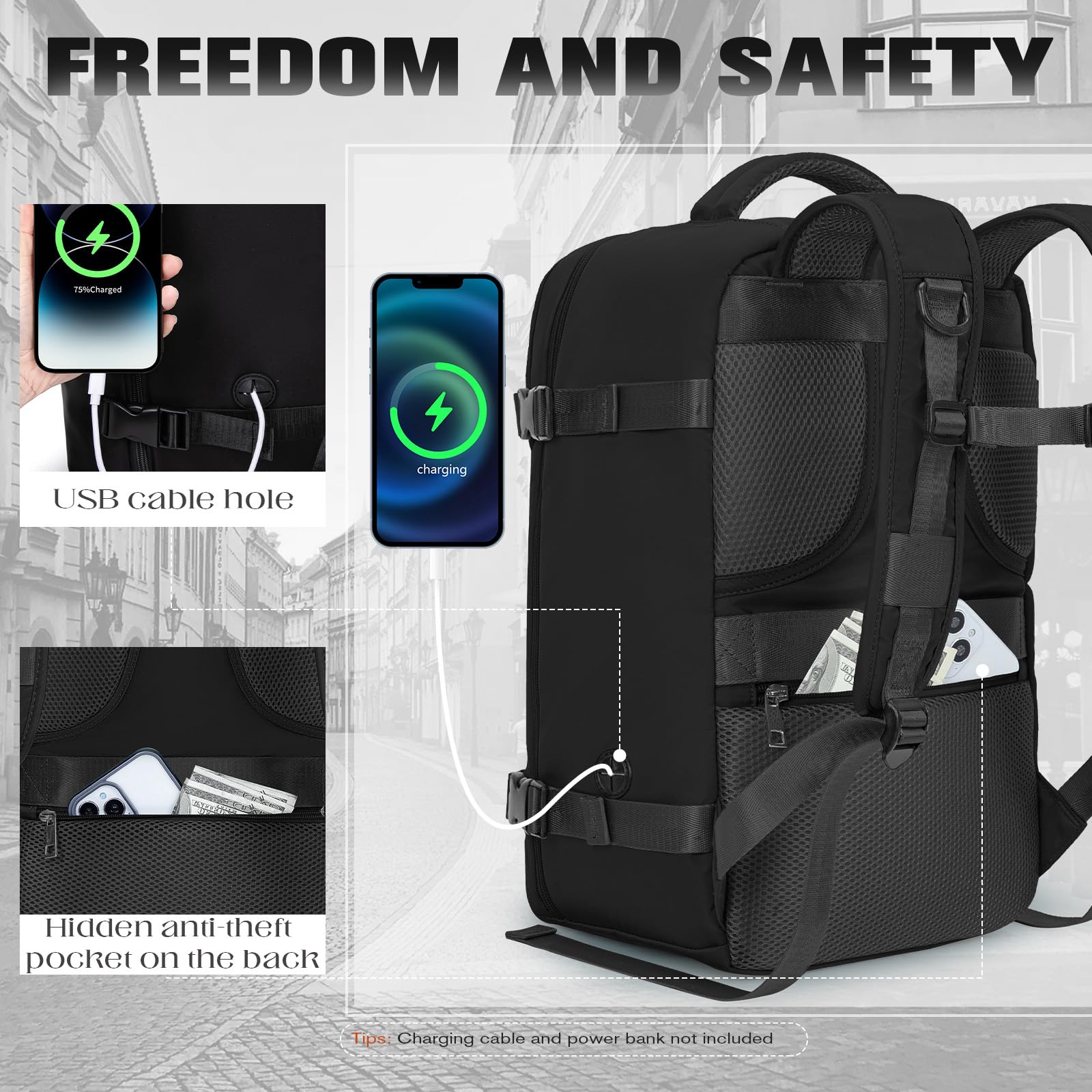 Xkdoai Zaino 40x20x25 per Ryanair, Zaino da Viaggio Aereo Bagaglio a Mano Borse Cabina Valigia Zaini Casual Unisex Borsone da Viaggio Impermeabile Casual Daypack