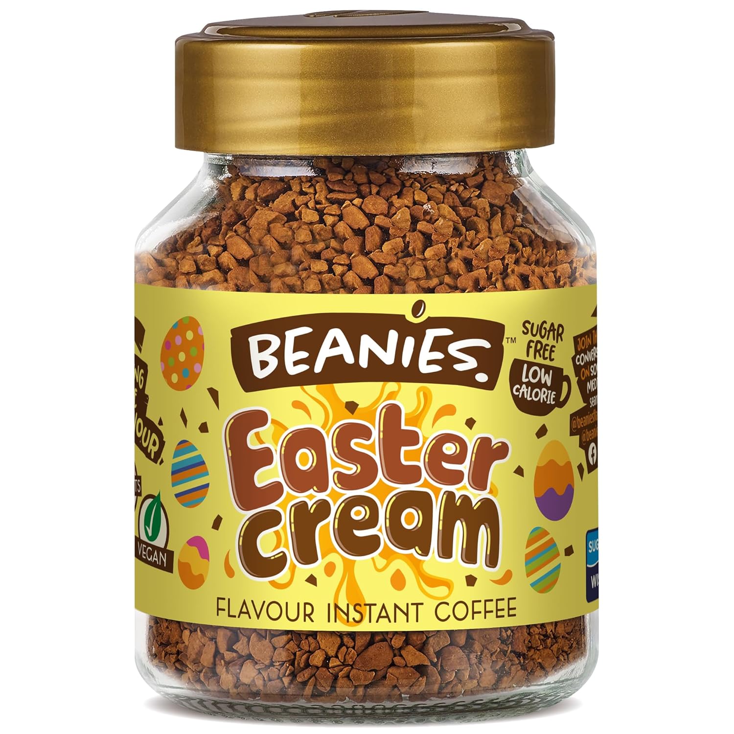 Beanies Flavour Instant Coffee - Coconut Delight Instant Flavored Coffee - Bold & Adventurous Full-On Flavor - An Indulgent Sugar Free Taste Explosion - Low Calorie - Vegan & Gluten Free - Wheat & Dairy Free, 6 x 50g jar