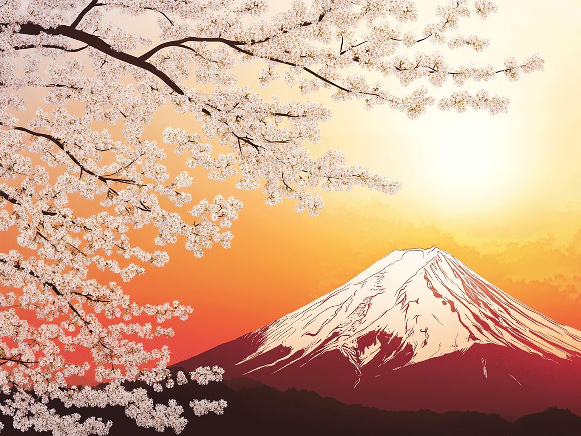 Malarstwo diamentowe, Japonia, Berg Fuji, obraz diamentowy 5D, okrągły obraz diamentowy, obraz typu "zrób to sam", zestaw do majsterkowania dla dorosłych, kryształowa sztuka, dekoracja domu, 70 x 100