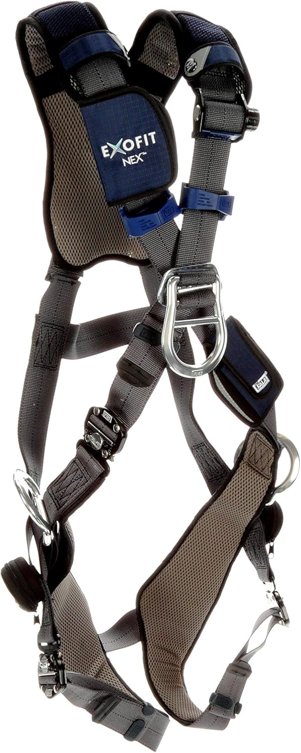 3M DBI-SALA ExoFit NEX Plus Comfort Cross-Over Style Positioning/Climbing Harness 1140201, Large, Gray, 1 EA