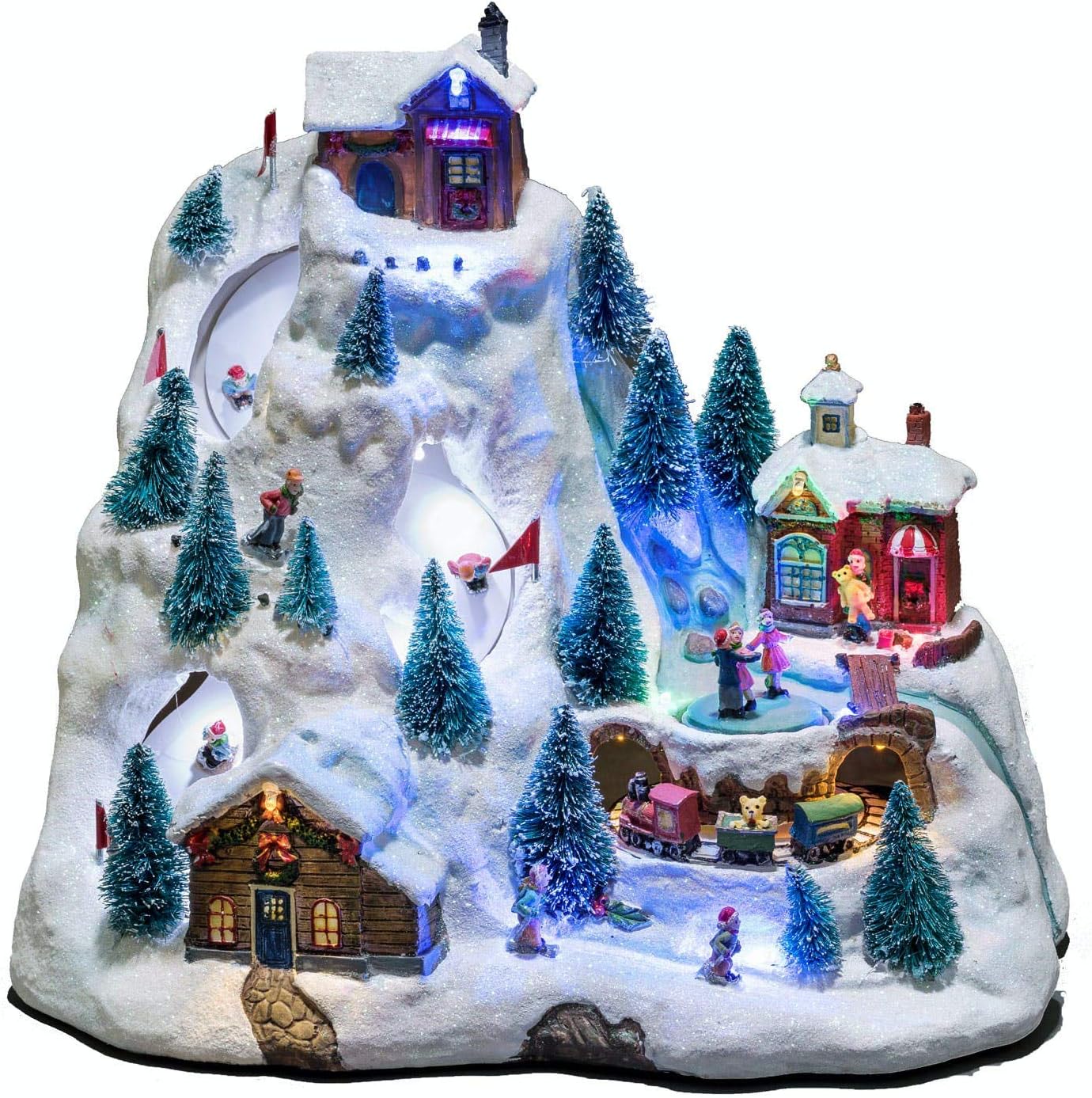 Konstsmide LED Animated Musical Christmas Scene : Mains or Battery : Ski Mountain : 3403-000