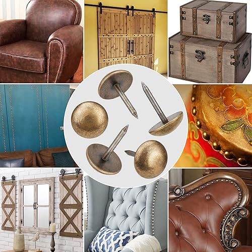Miniatura 3 de Tachuelas retro de latón puro sólido como tachuelas de tapicería antiguas para muebles, pasadores decorativos para madera, tachuelas de alfombra,