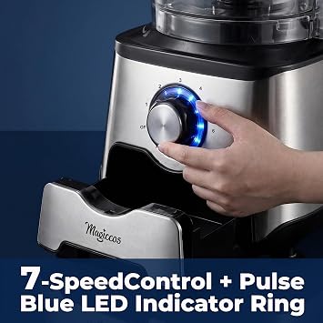 14 Cup Food Processor - 1000W Motor, Storage Drawer for Blades, 7 Speeds, XL Bowl & Large Feed Chute, French Fry Cutter, Chop Slice Shred & Mix for Vegetables, Cheese & Meat, Family Meals