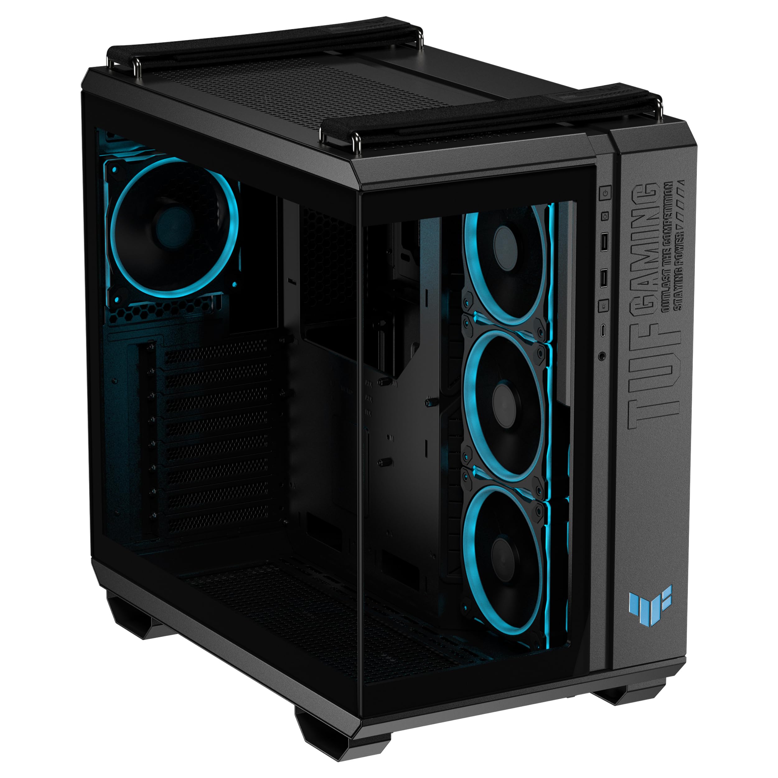 ASUS TUF Gaming GT502 Horizon Caja ATX Torre Mediana Doble Cámara USB 20 Gbps Tipo-C Negro