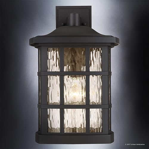 Vista 28 de Urban Ambiance UQL1248 - Lámpara de techo para exteriores, tamaño pequeño: 5.75 pulgadas de alto x 12 pulgadas de ancho, con elementos