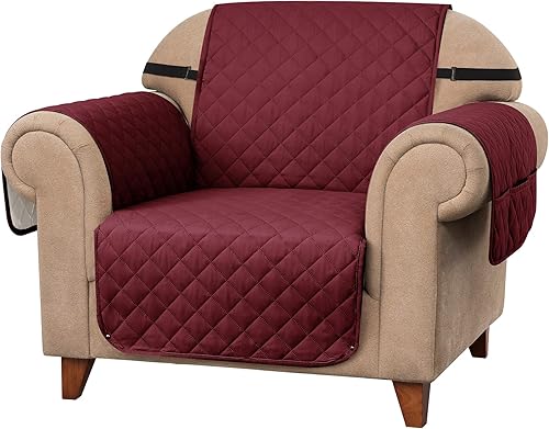 Miniatura 35 de SUBRTEX Juego de funda de sofá incluye fundas de sofá biplaza y silla, protector reversible de muebles de primera calidad con correas elásticas para