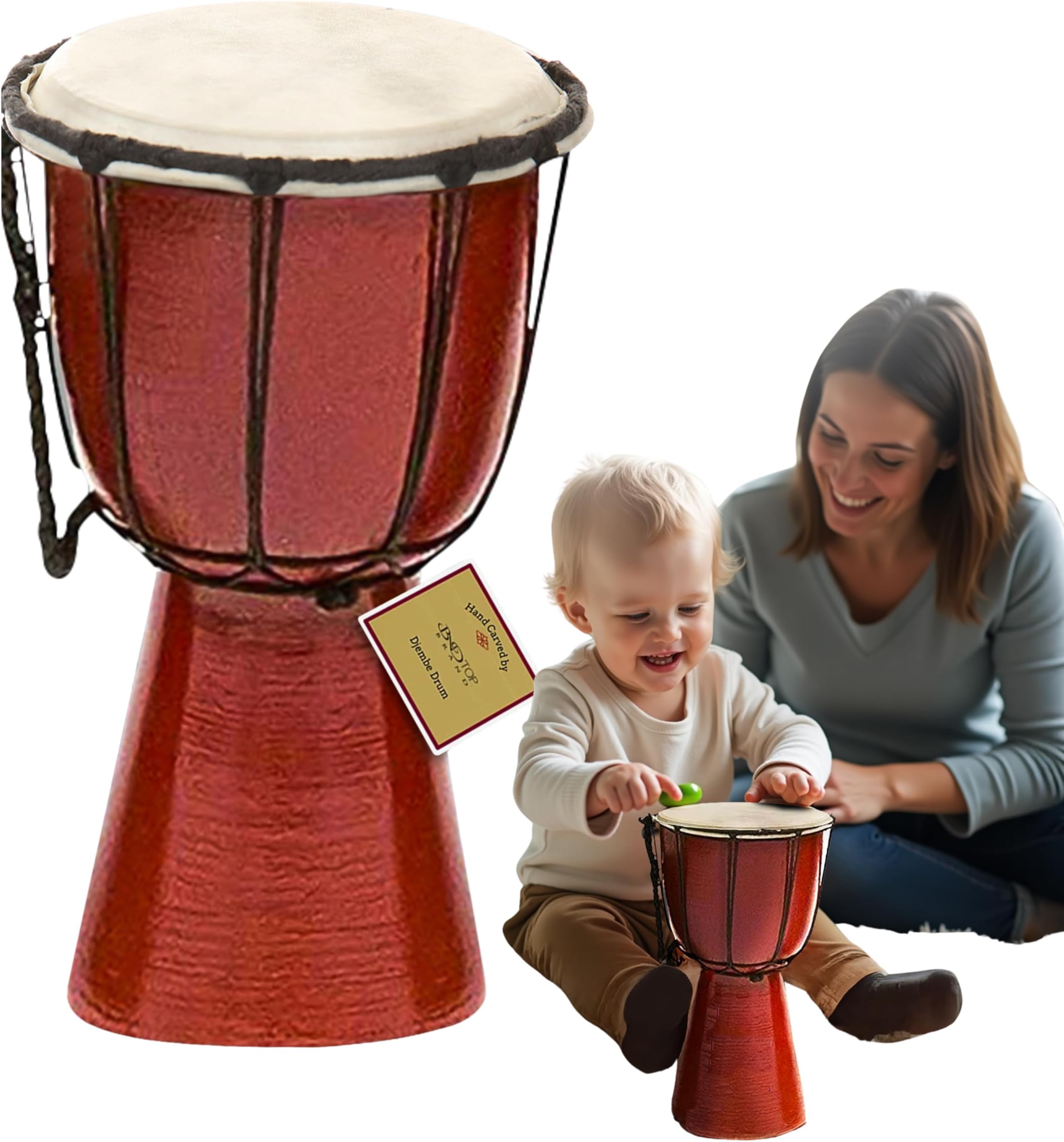 B.N.D Top Drums Djembe Is A Rope- Goat Skin Covered Goblet Drum Played By Hands West Africa Style (4X8) Designed In The Usa