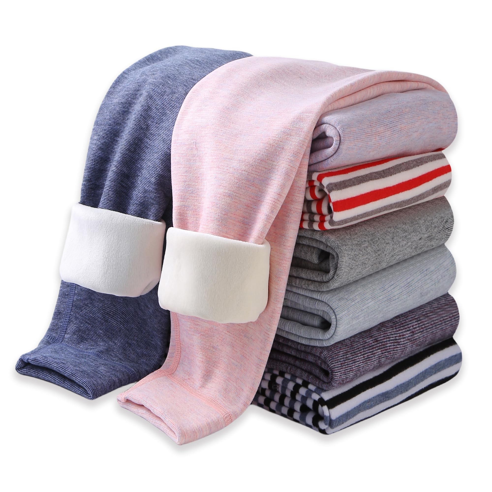 StyleSavvy Girls Winter Leggings Thick Cotton Fleece Lined Girls Pants Warm Stretchy Thermal Tights Pants 2 Pack