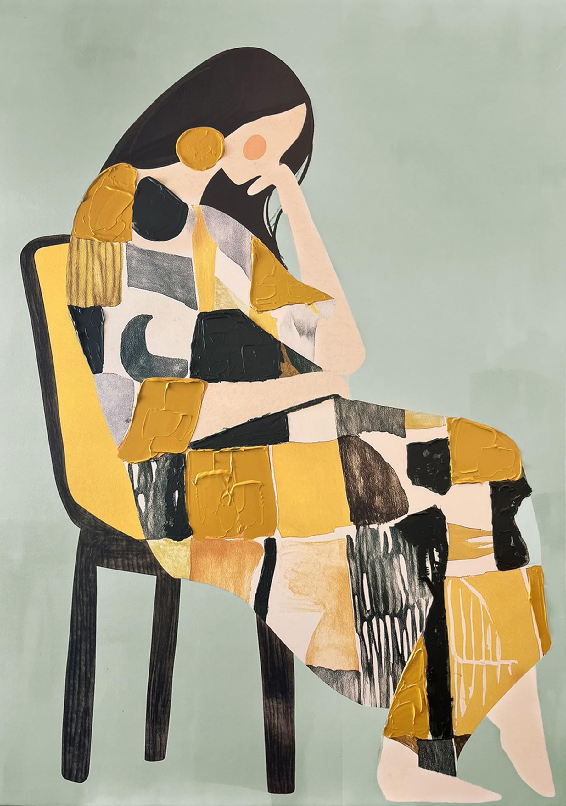 Cuadro de mujer abstracto moderno que aporta color y elegancia artística a tus estancias 8