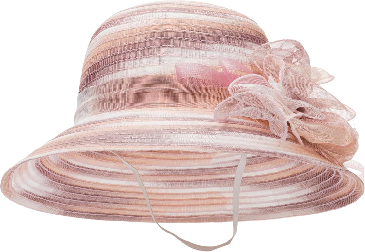 Women's Organza Kentucky Fascinator Hat Cloche Bowler Hat Cocktail Tea Party Wedding Sun Hat - Image 7