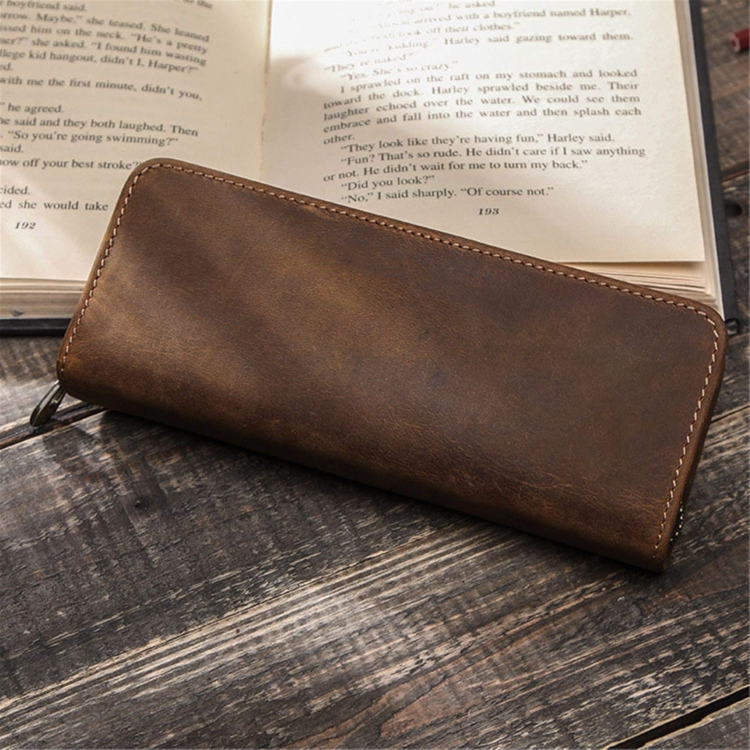 Etui na piórniki Etui ze skóry naturalnej Etui na długopisy Klasyczne akcesoria do pracy Bagaż podręczny dla młodych uczniów (kolor: kawa Rozmiar 20x8x2,5 cm) (kawa)