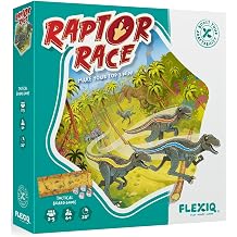 FlexiQ | Raptor Race | Board Game | Ages 6+ | 2-5 Players | 20+ Minutes Playing Time