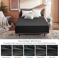 Bedsure Gumis Lepedő 160x200 cm Fekete Mikroszálas Magas Matrachoz 4