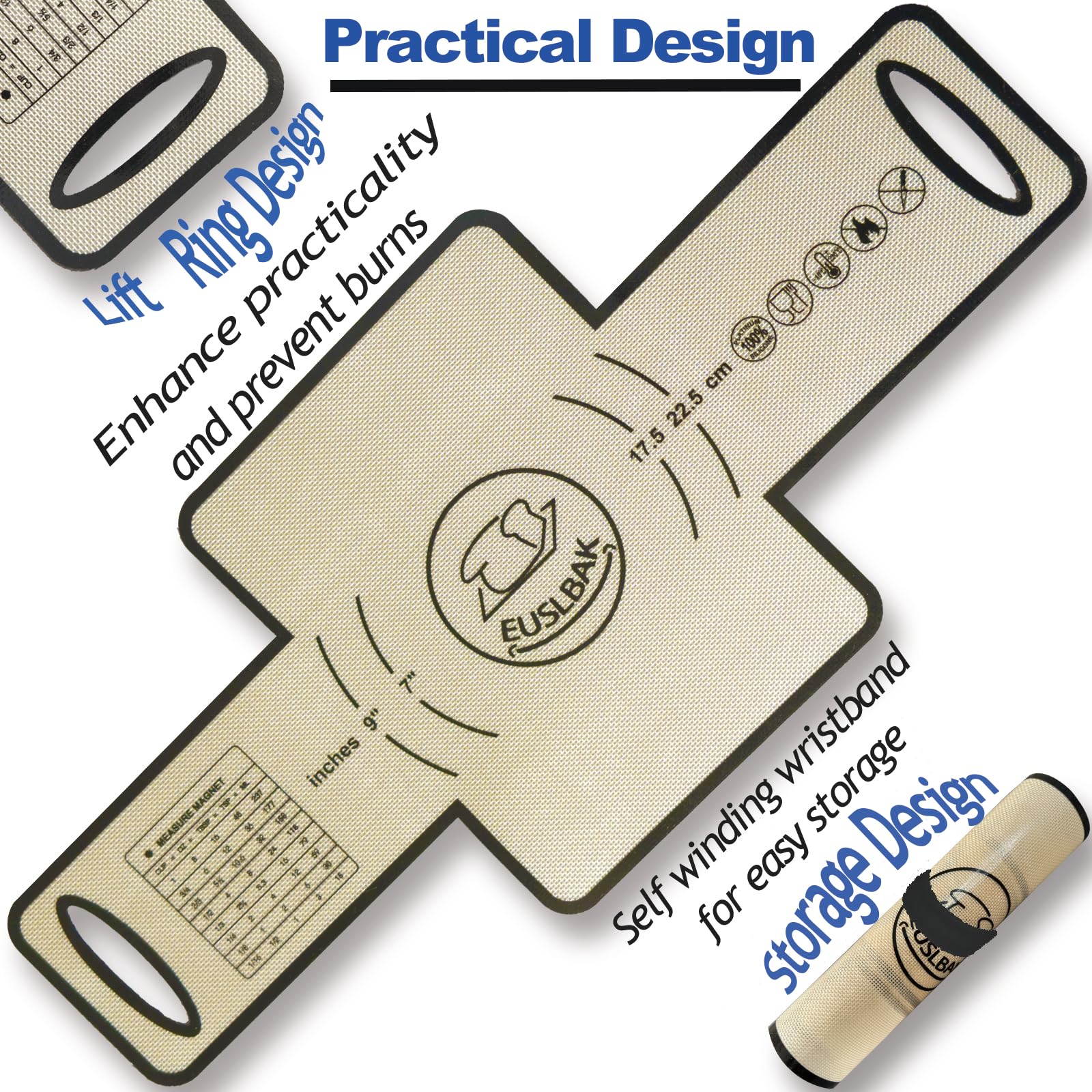 Molde de silicona reutilizable para pan de 10 x 5, 9 x 5, 9.5 x 5, 9.5 x 5 o 1.5 libras, con asas y brazos extendidos, 8.5 pulgadas, antiadherente y fácil de limpiar, seguro para alimentos