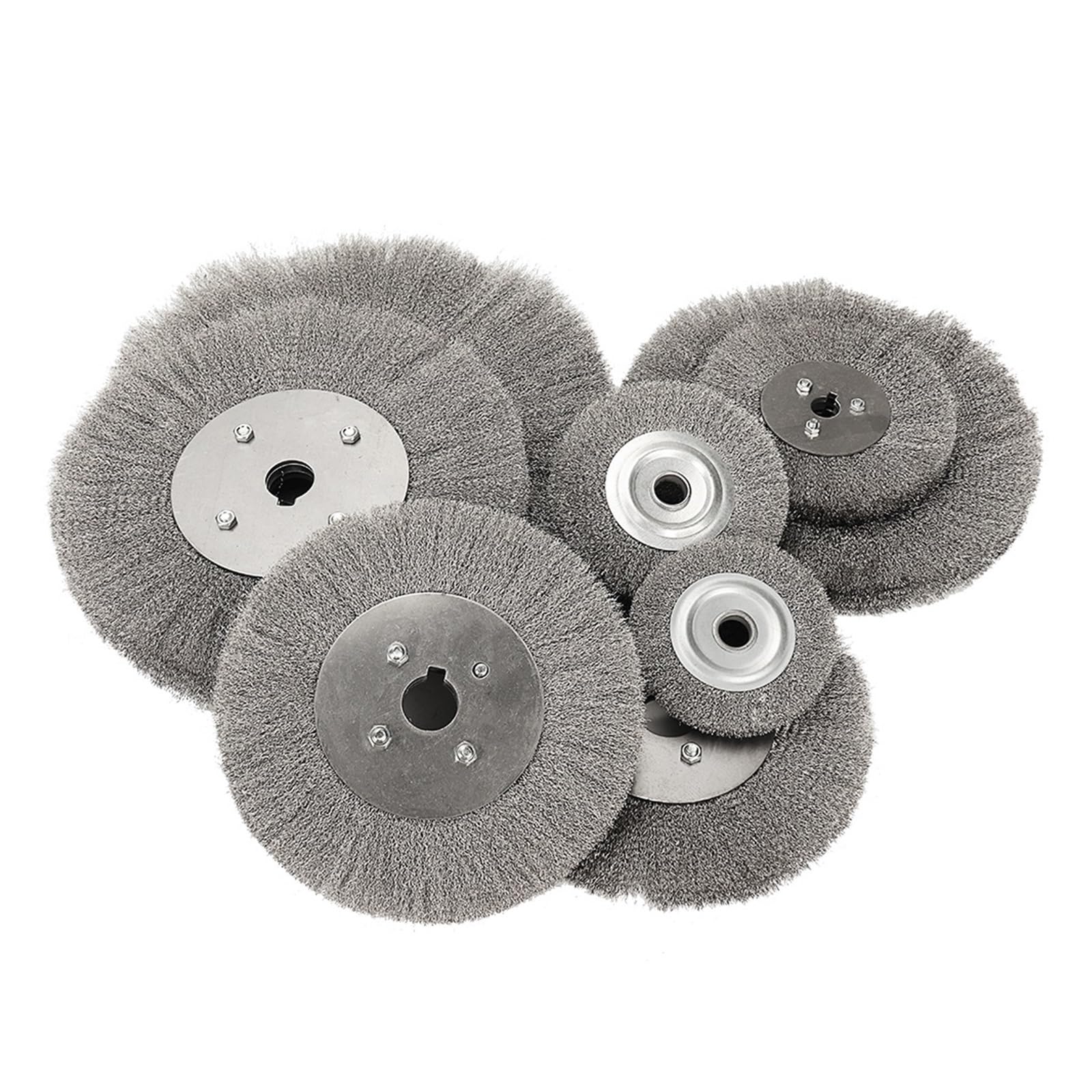 75/100/125/150/200/250/300mm Ruote for spazzole in filo di acciaio rotonde for smerigliatrice da banco sbavatura strumento pulizia ruggine lucidatura Adatto per lucidatura e levigatura(250x25mm)