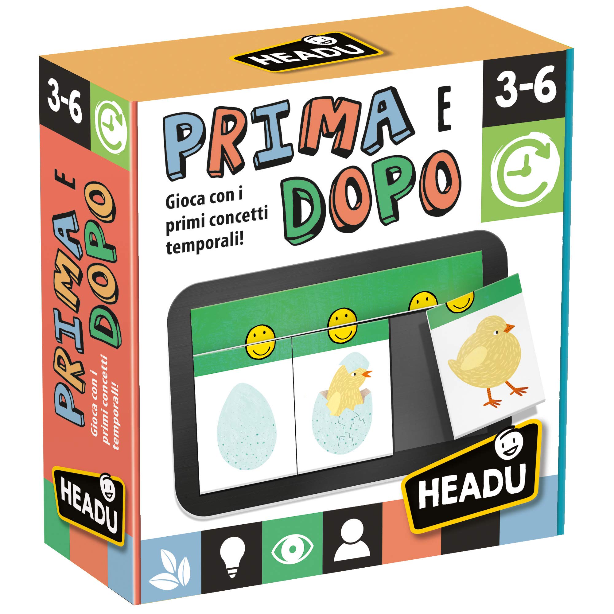 Headu- Colpo d'Occhio Gioco Educativo, Multicolore, IT24162 & Prima e Dopo! Gioco Educativo per Bambini dai 3 ai 6 Anni, IT25442