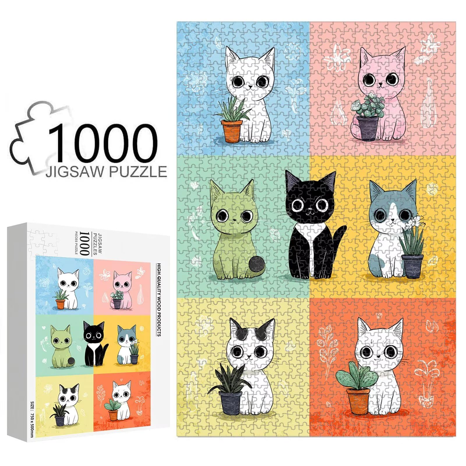 Puzzle 4000 sztuk kreskówka i kot trwałe drewniane puzzle 1T #2510