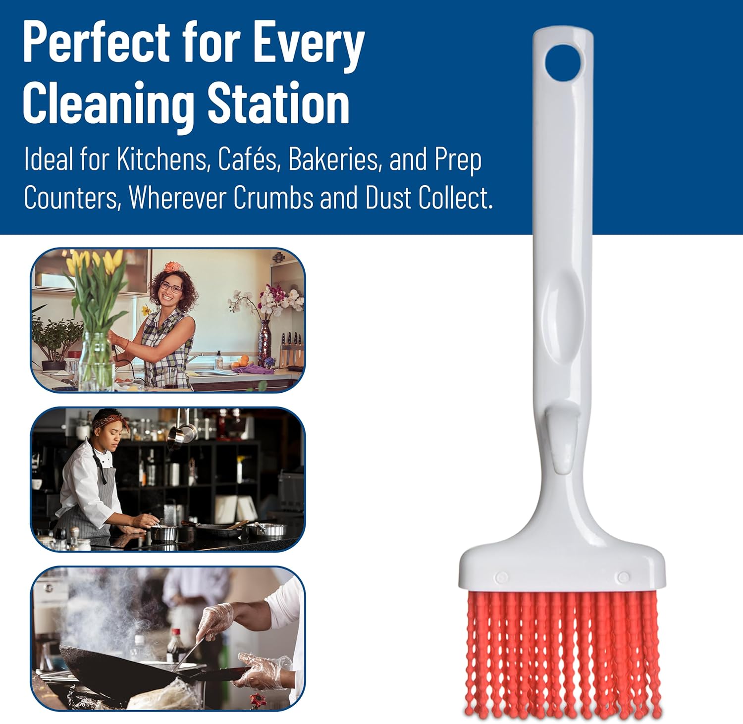 SPARTA 4040505 Silicone Basting Brush With Red Bristles, 3 Inches, Red, (Pack of 12)