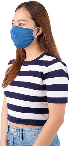 Miniatura 3 de LOFBAZ Paquete de 3 cubrebocas de tela de algodón para adultos, lavables, reutilizables, con bolsillos para filtro