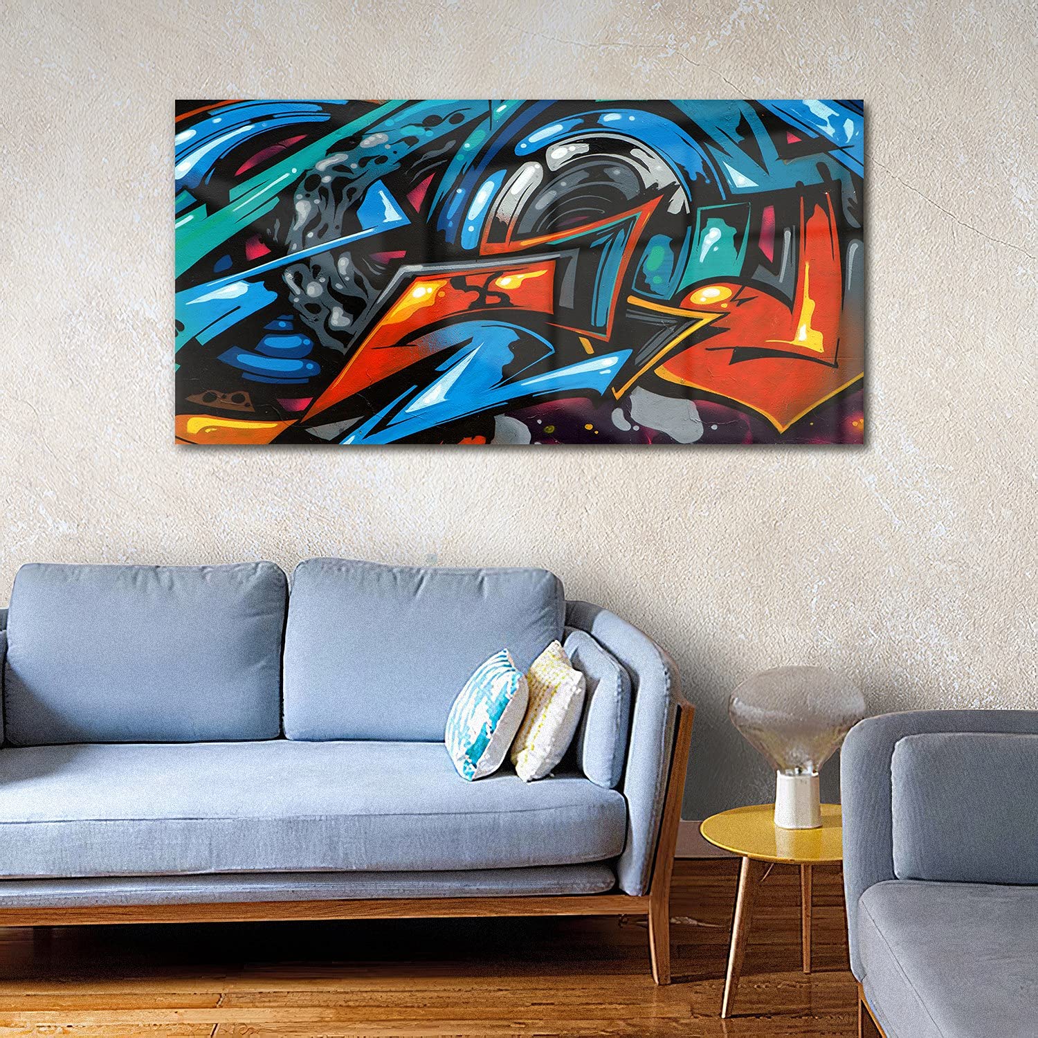 Coloray Pintura acrílica Vidrio Acrílico 140x70cm Cuadro De Pared Sala De Estar Arte Mural - Graffiti de arte artístico