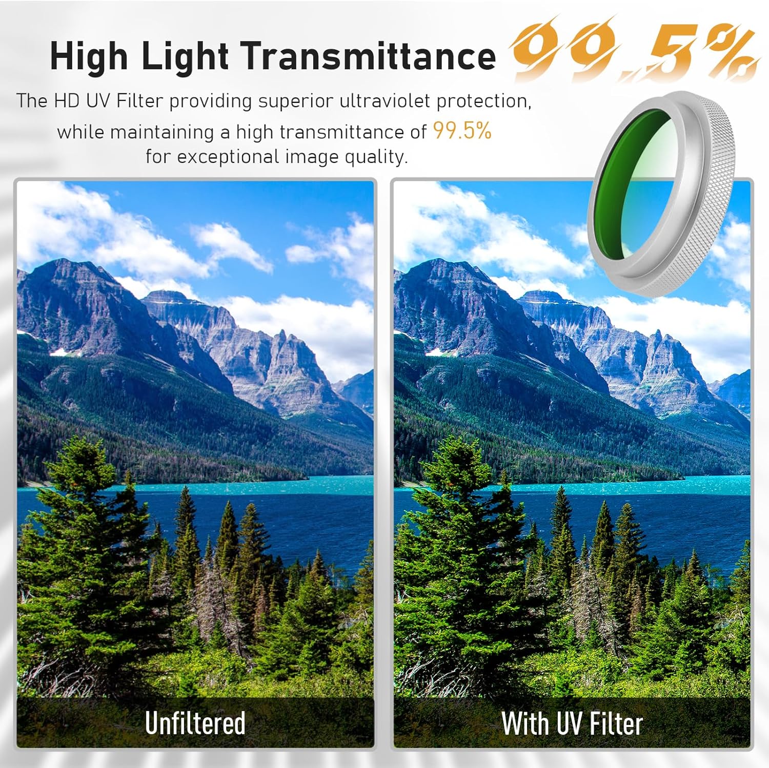 Haoge MC UV Protection Filter & Square Metal Lens Hood Lens for for Fujifilm X100 Series X100VI X100V X100F X100T Camera Accessories Waterproof HD Optical Glass UV Filter - Image 6