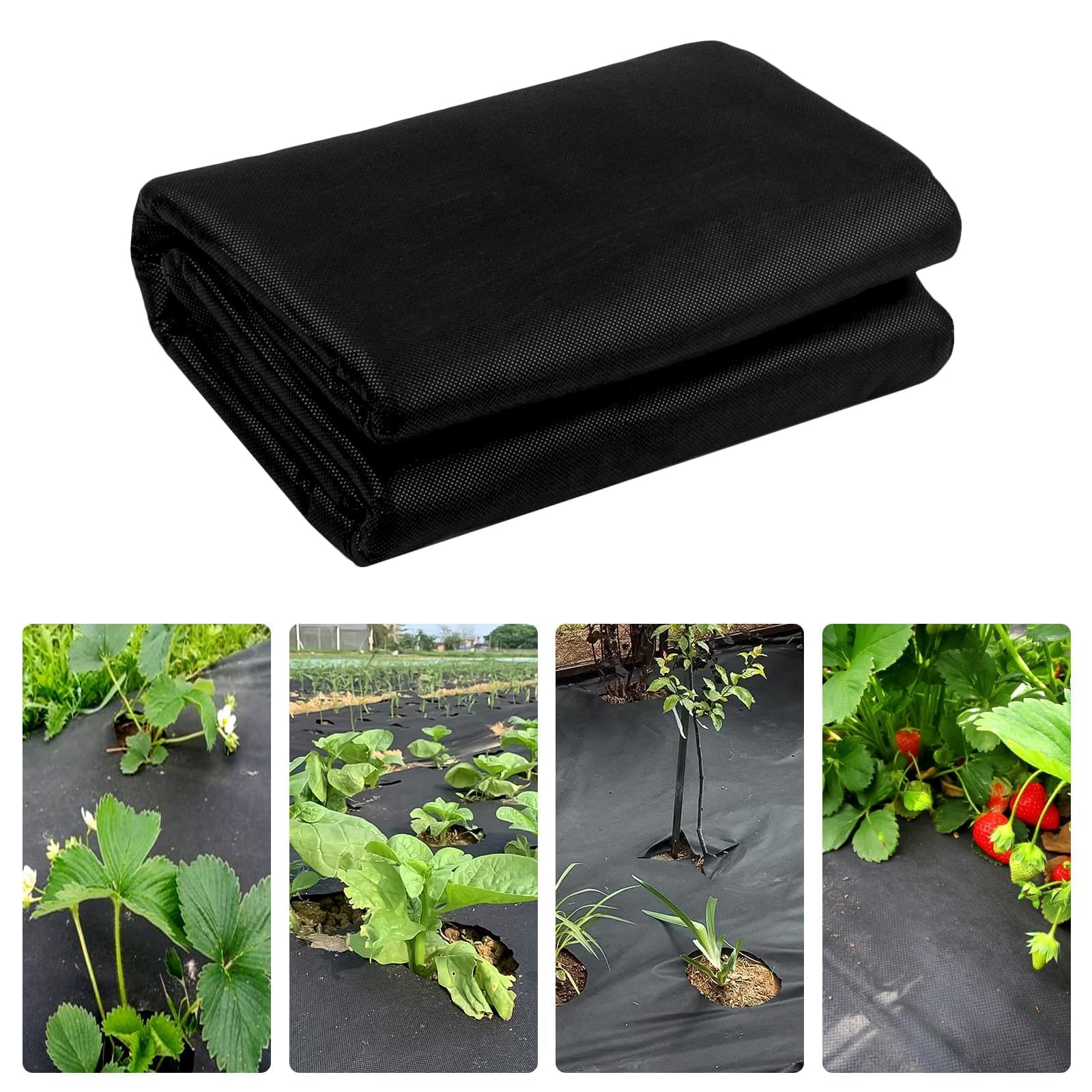 WEXFFU Weed Control Membrane, 1 X15m Weed Suppressant Fabric Weed Liner, Reusable Weed Mat Permeable Weed Membrane Protect Vegetables Fruits Flowers for Better Growth by Weed Control