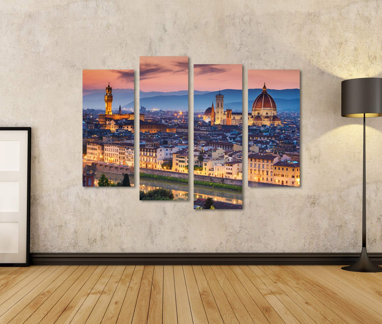 islandburner Quadro Stampa su Tela Quadri Moderni Bel Tramonto sulla Cattedrale di Santa Maria del Fiore (Duomo), Firenze, Italia UHY